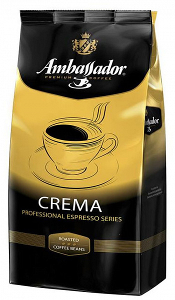 Кофе в зернах Ambassador Crema 1 кг, Амбассадор Крема фото в онлайн-магазине Kofe-Da.ru